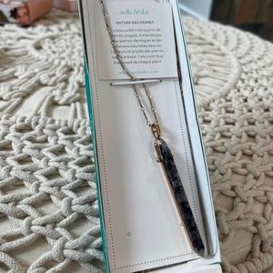 Stella & Dot Stone Rebel Pendant Rose Gold